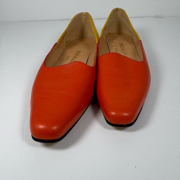 Parallele Paris Colorblock Leather Flats Women’s  4.5 5 35.5 Retro Minimalist - Picture 2 of 12